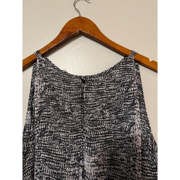 Vicci + Claire Womens Black & White Sleeveless Chiffon Tank Top XL - Picture 5 of 9